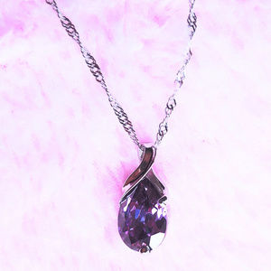 Amethyst teardrop pendant crystal stone gemstone